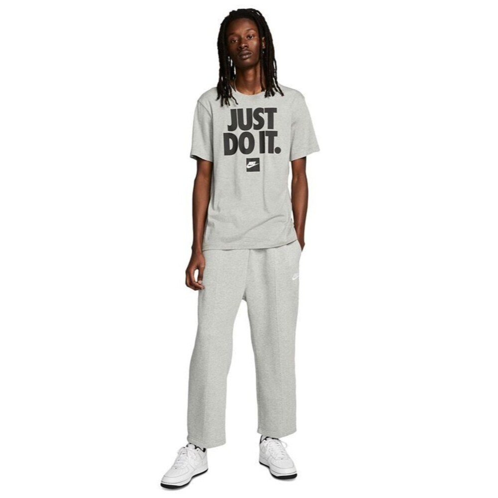 Nike Men's Relaxed-Fit Just Do It Logo Graphic T-Shirt Heather Gray S